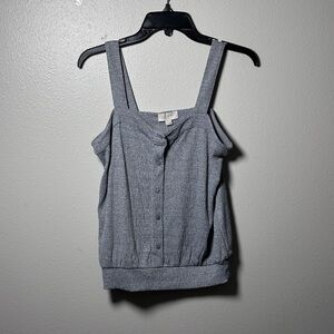 Loft‎ Outlet Women Gray Button Tank Top Size Small